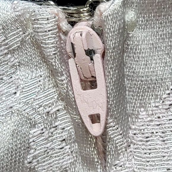 Vintage 90s Y2K Jump Apparel Light Pink Silver Metallic Floral Prom Formal Gown - Picture 9 of 10